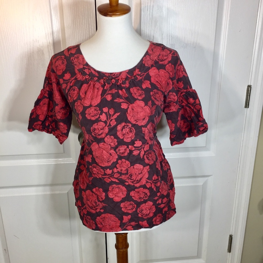 Aquarius Rose 100% Silk Blouse